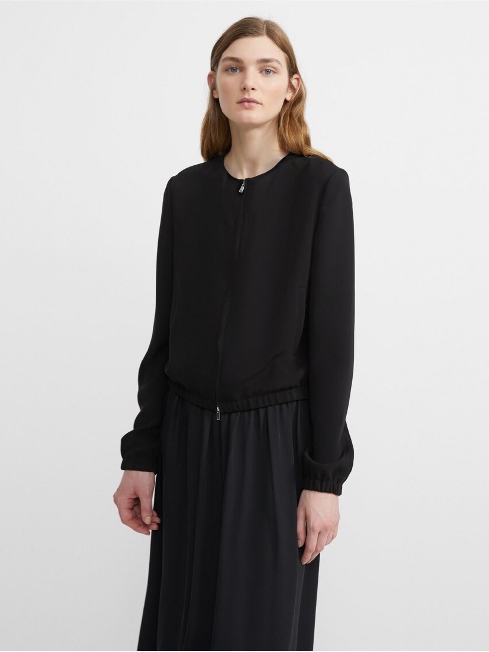 Theory Clean Bomber Jacket in Classic Crepe